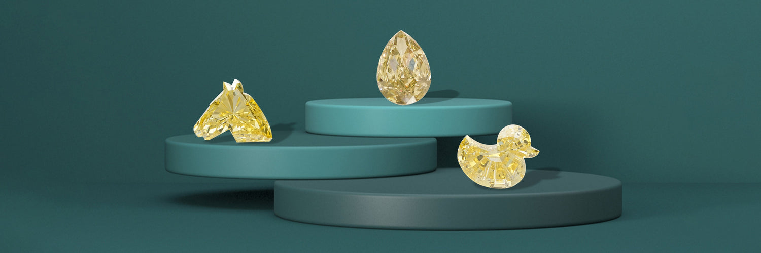 Yellow Lab-Grown Diamonds Collection Featuring Duck, Horse, and Pear Cut Diamonds