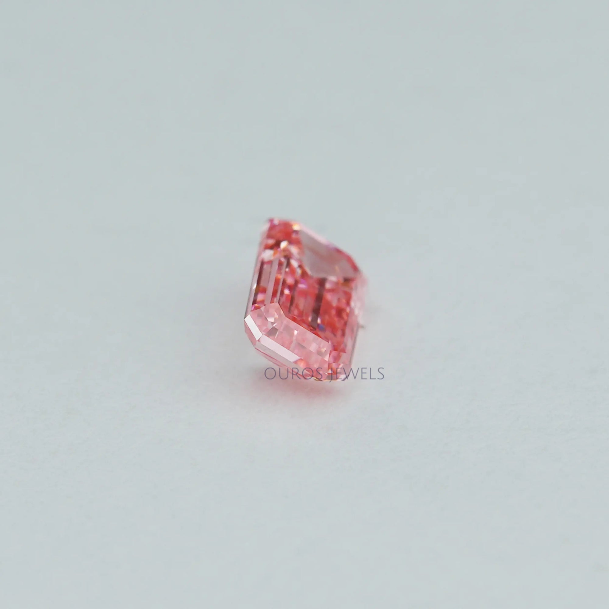 Pink Emerald Cut Lab Grown Diamond Loose