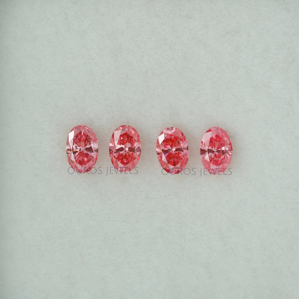 0.25 Carat Each Pink Oval Cut Lab Grown Diamond Loose