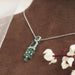 Green Emerald Gemstone Halo Chandelier Pendant Necklaces