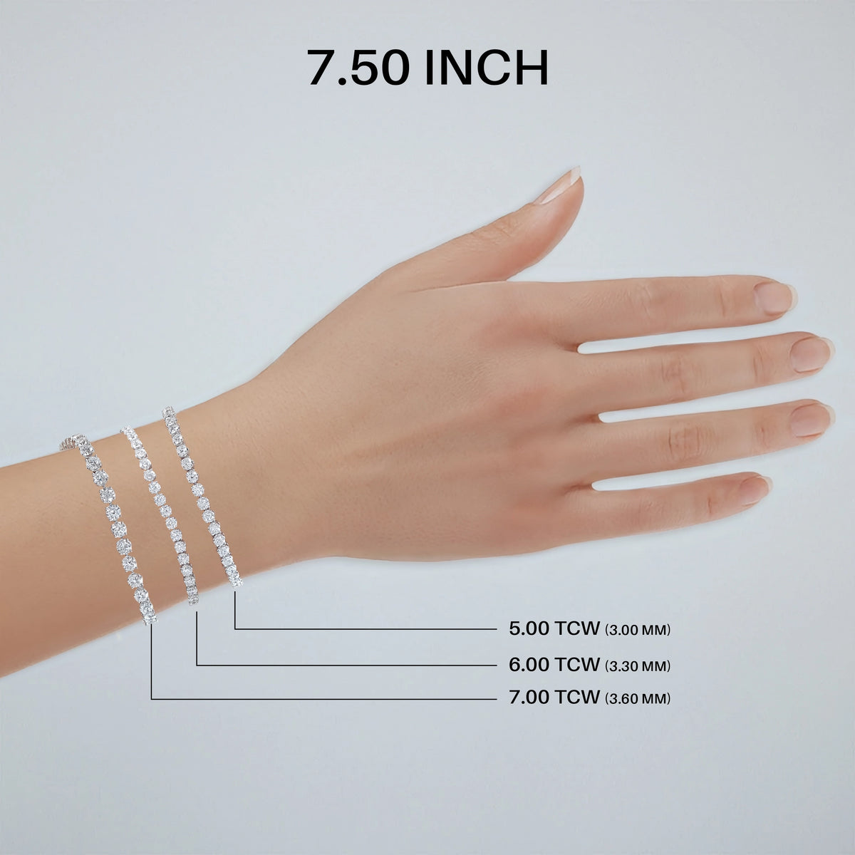 Round Diamond Tennis Bracelet in 5.00 | 6.00 | 7.00 TCW