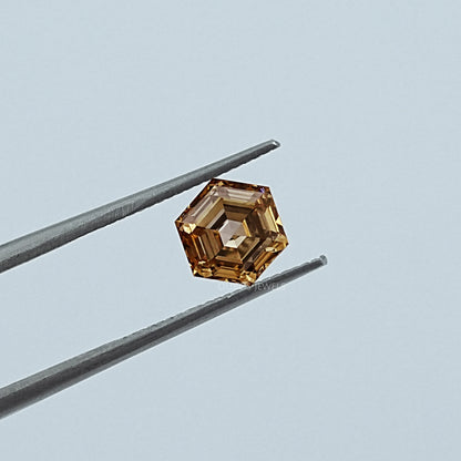 1.05 CT Champagne Hexagon Cut Loose Diamond Loose