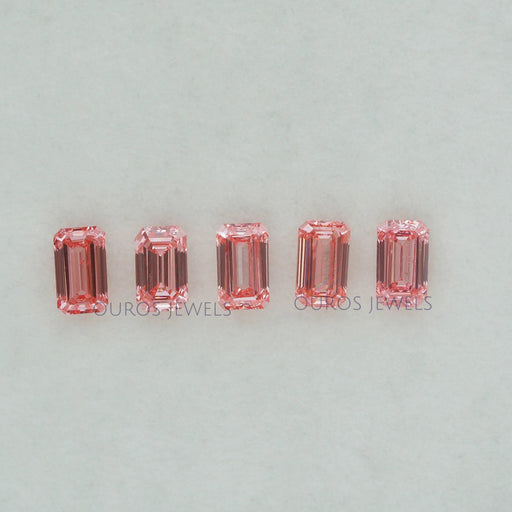 Pink Emerald Cut Lab Grown Diamond Loose
