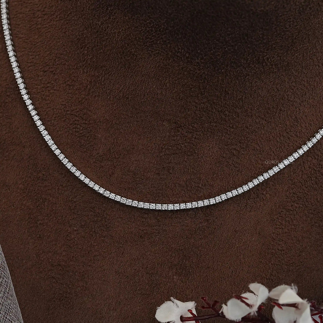 Lab Grown Round Diamond Tennis Necklace