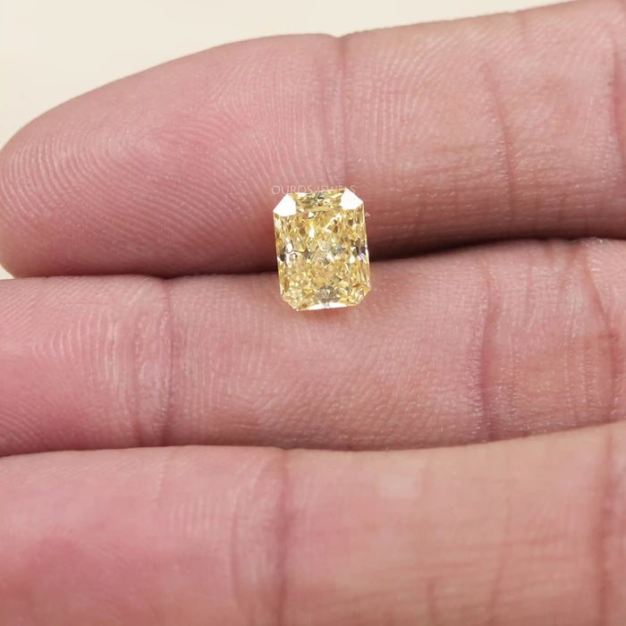 Fancy Yellow Radiant Cut Lab Created Diamond
