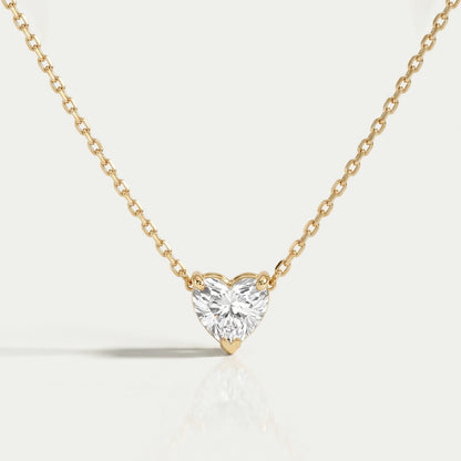 Heart Cut Lab Grown Diamond Solitaire Pendant Necklaces