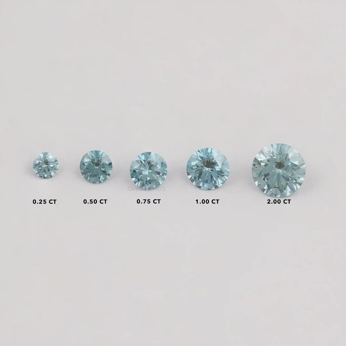Colored Blue Round Cut Lab Created Diamond