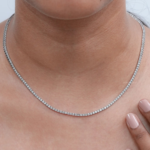 Lab Grown Round Diamond Tennis Necklace