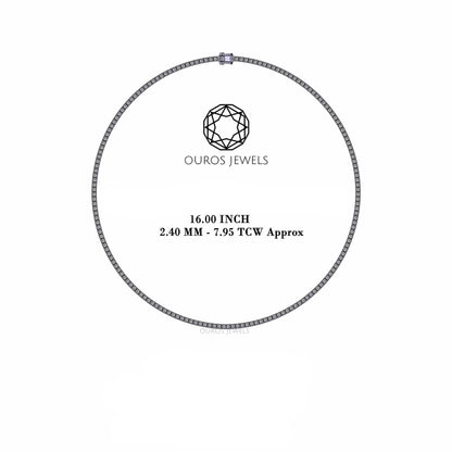 Stunning Round Cut Lab Diamond Tennis Necklace 2.40 MM Necklaces