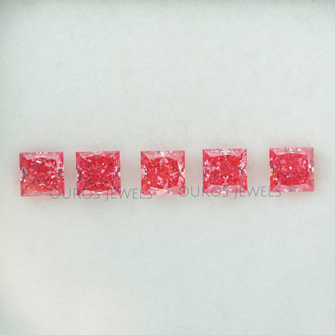 0.52 Carat Each Pink Princess Lab Grown Diamond Loose