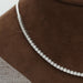 [Close up look of Lab Diamond Tennis Necklace]-[Ouros Jewels]