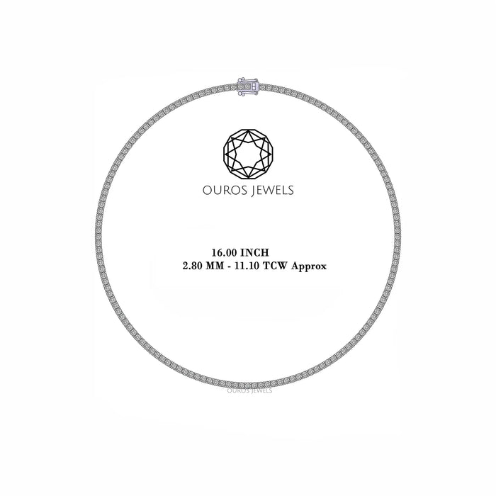 Stunning Round Cut Lab Diamond Tennis Necklace 2.80 MM Necklaces