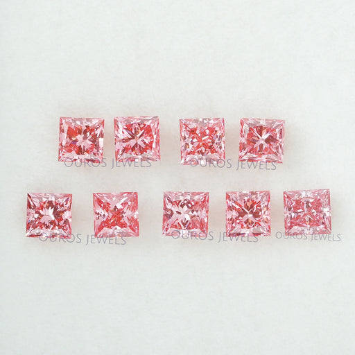 0.32 Carat Each Pink Princess Lab Grown Diamond