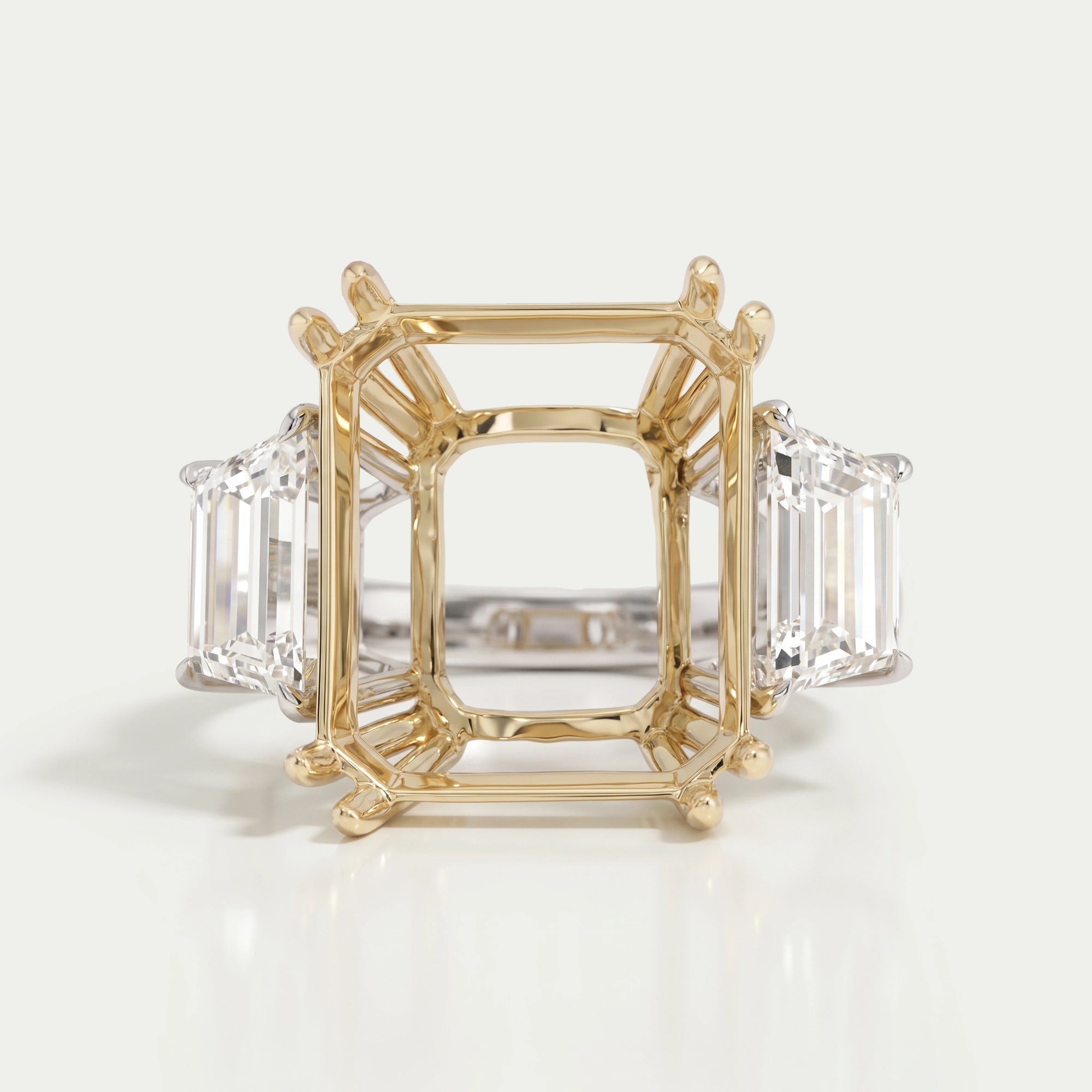Semi Mount Three Stone Ring Settings Rings