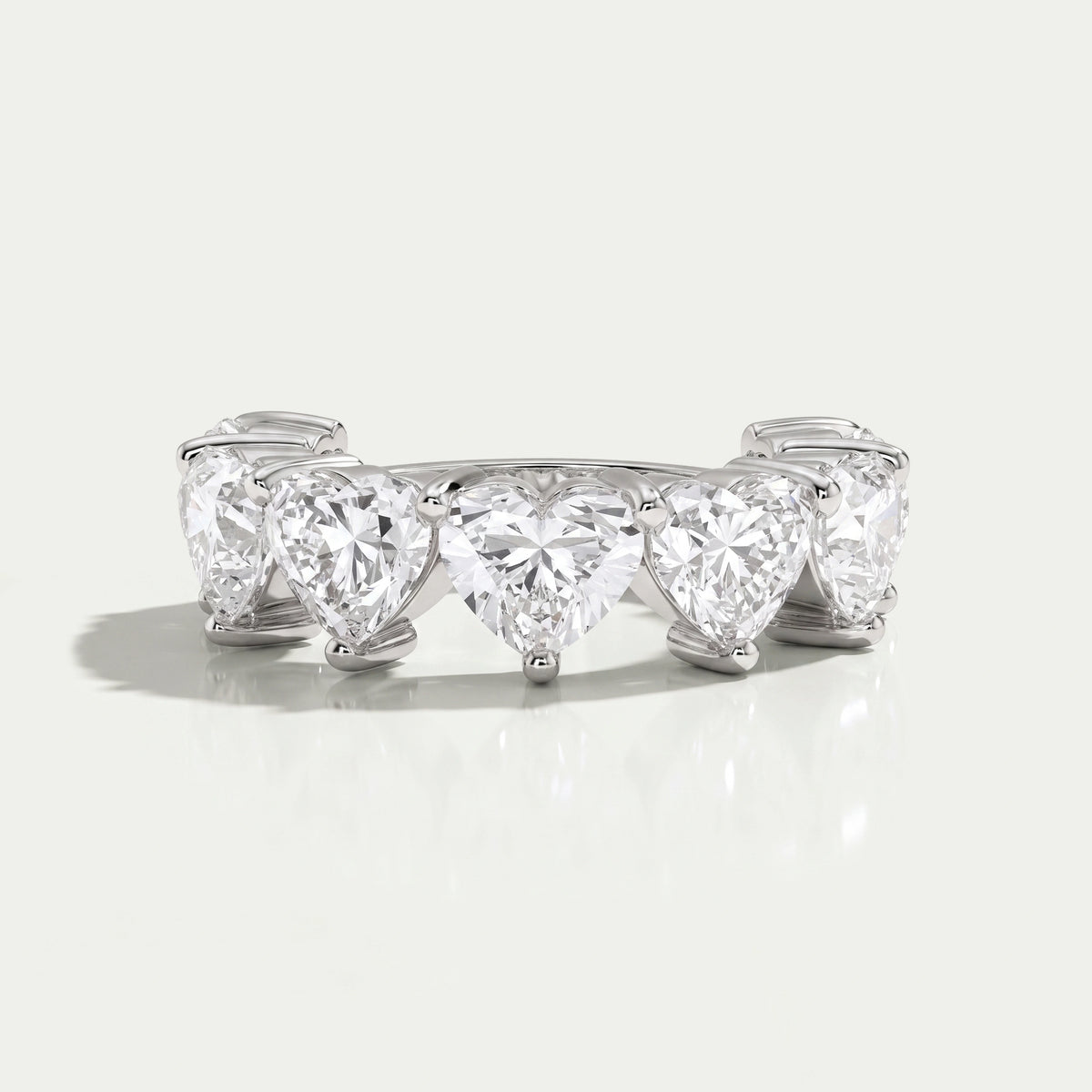 Heart Cut Lab Grown Diamond Five Stone Ring Rings
