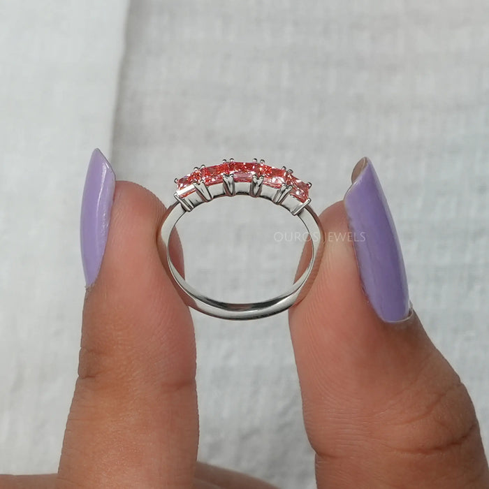 Princess Cut  Lab Grown Five Stone Diamond Ring