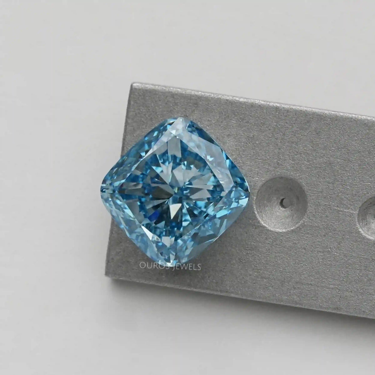 5.00 Carat Blue Cushion Cut Lab Diamond Loose