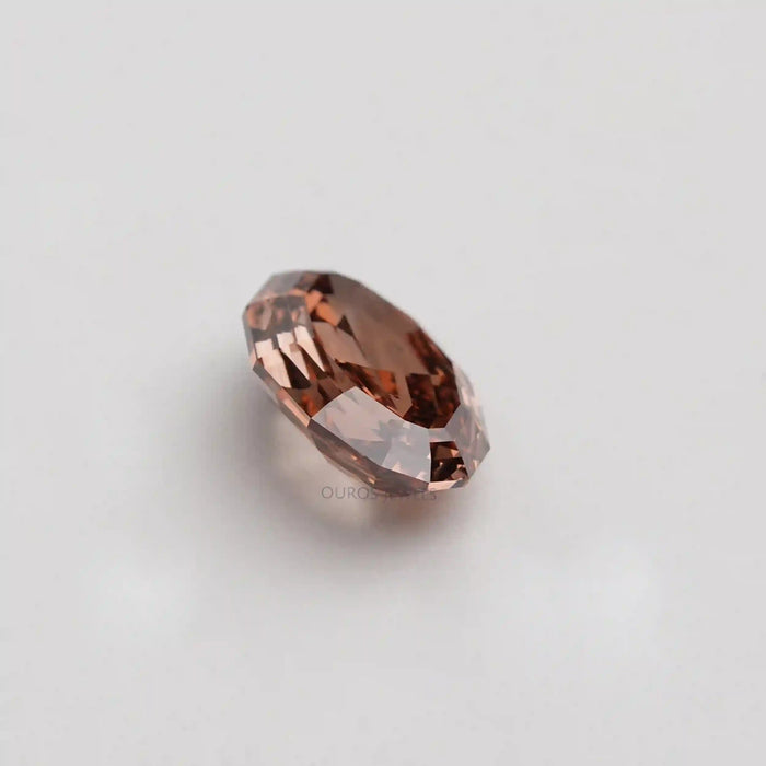 [Side View of Step Cut Oval Lab Diamond]-[Ouros Jewels]