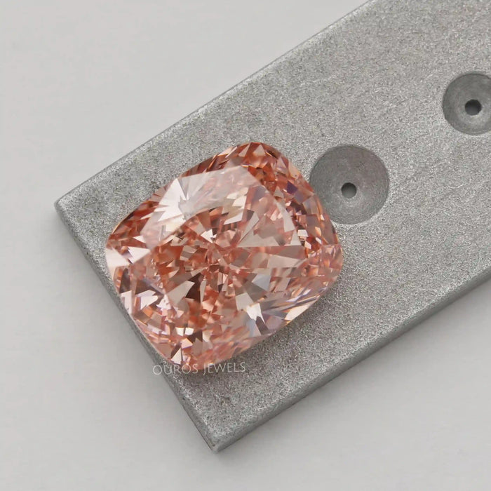 [Cushion Cut Loose Diamond in Pink Color]-[Ouros Jewels]
