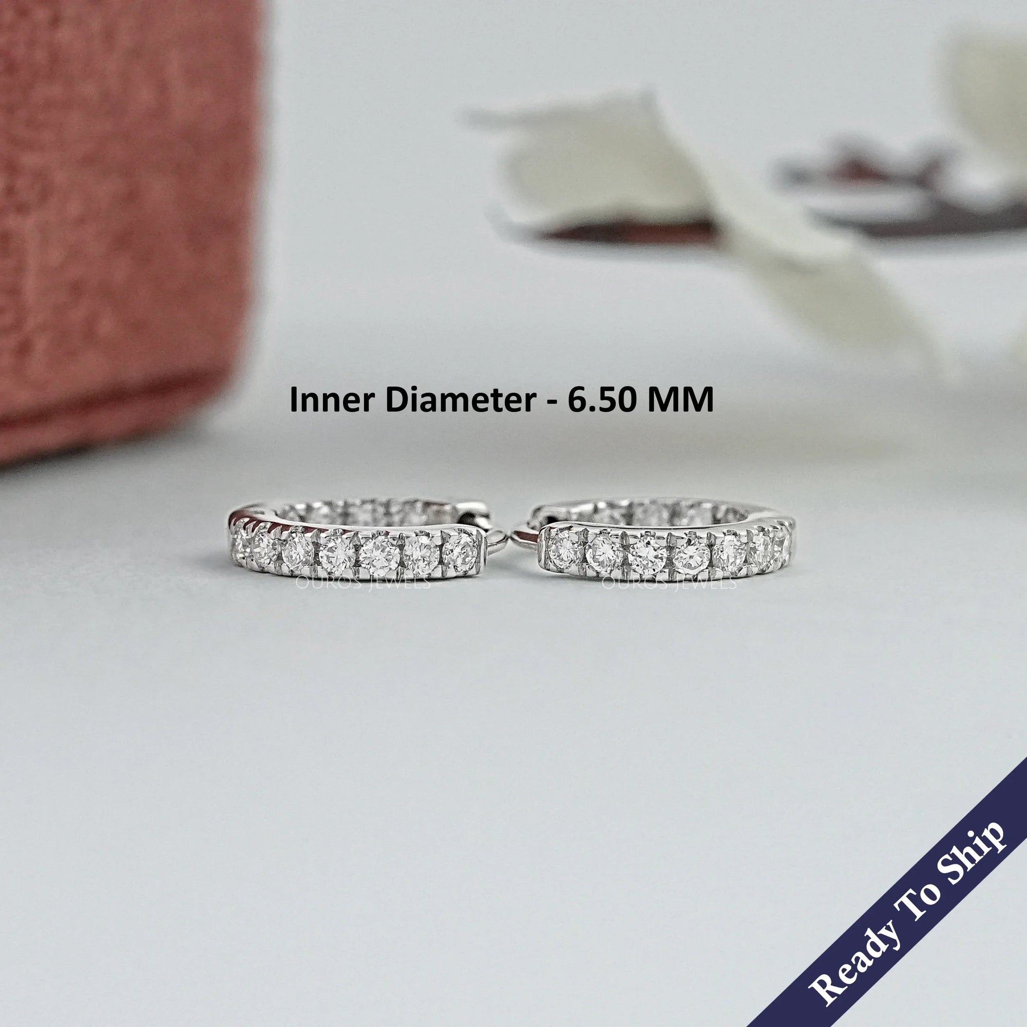 Lab Grown Round Cut Diamond Hoop Earrings