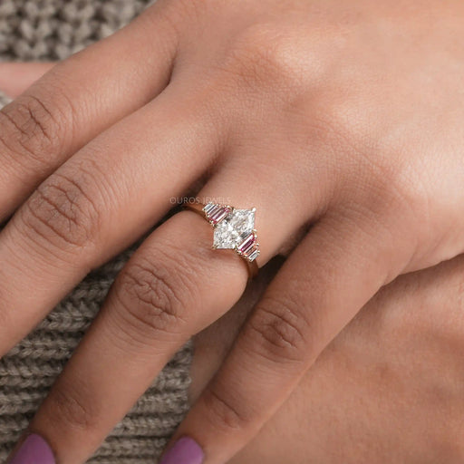 A Women wearing Dutch Cut Marquise Diamond Ring 
