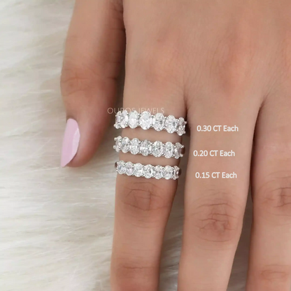 Oval Cut Lab Grown Diamond Seven Stone Anniversary Ring Rings
