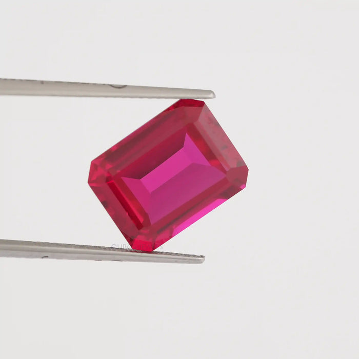 9.27 Carat Emerald Shape Light Red Ruby Gemstone