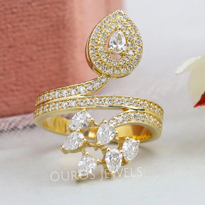 Pear Cut Bypass Setting Ring