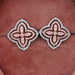 Pink Floral Round Cut Diamond Stud Earrings Earring
