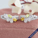 Yellow Pear And Round Cut Cluster Diamond Earrings Earrings