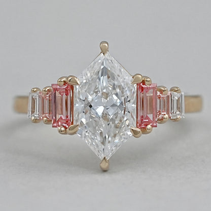 Dutch Marquise Diamond Ring With Baguette