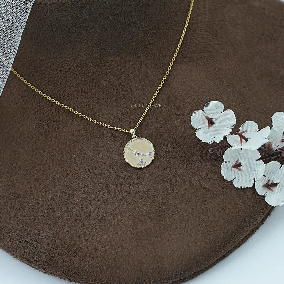 Cancer Zodiac Alexandrite Gemstone Pendant Necklaces