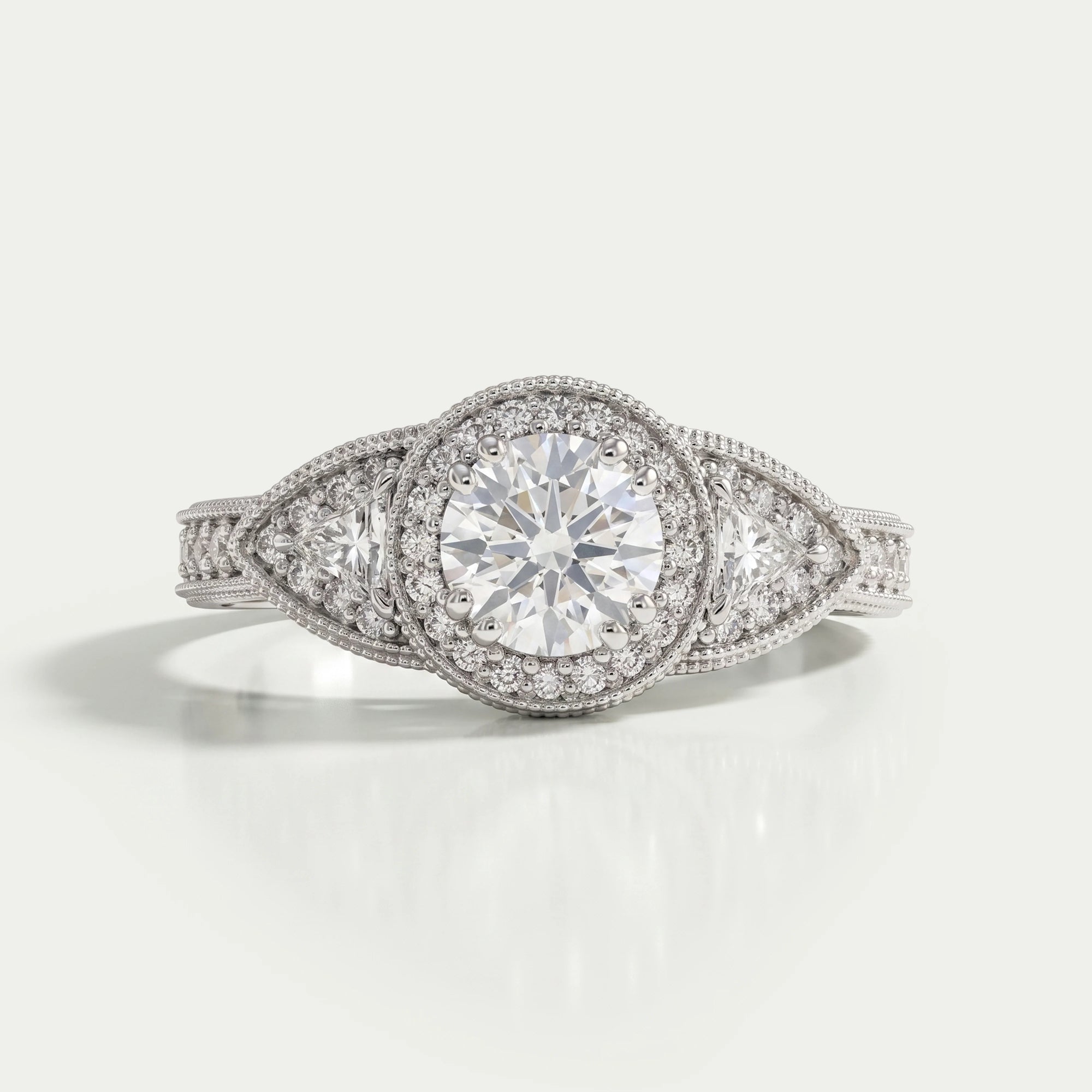 Amber Heard Round Cut Lab Diamond Wedding Ring