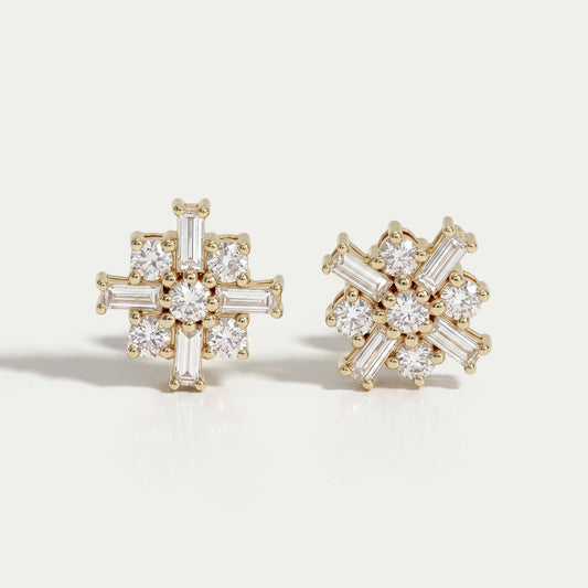 Antique Baguette Cut Lab Diamond Earrings