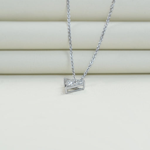 Triangle Cut Lab Diamond Solitaire Pendant Necklaces
