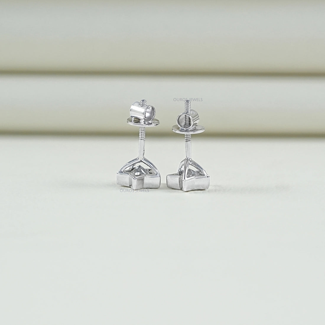 Bezel Set Star Cut Lab Diamond Stud Earring