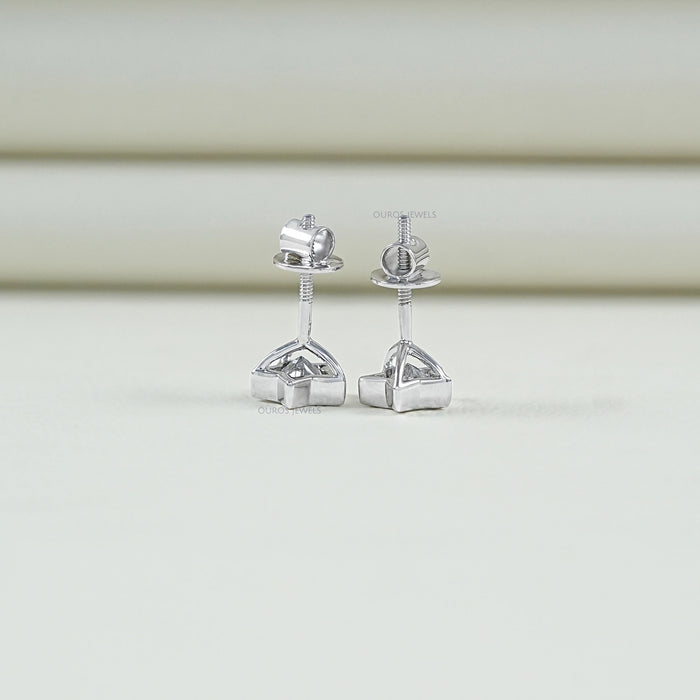 Bezel Set Star Cut Lab Diamond Stud Earring