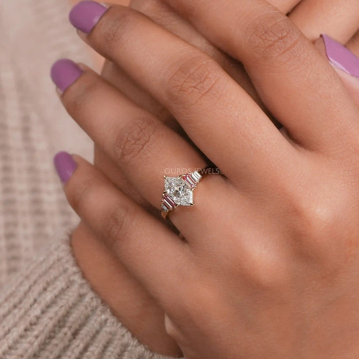 A Women wearing Dutch Marquise Diamond Engagement Ring 