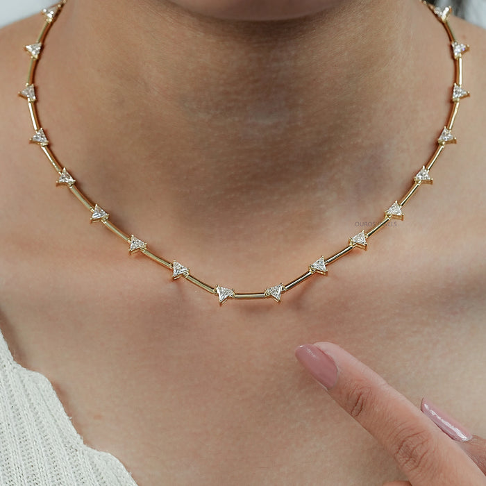 Triangle Cut Bar Chain Necklace Necklaces