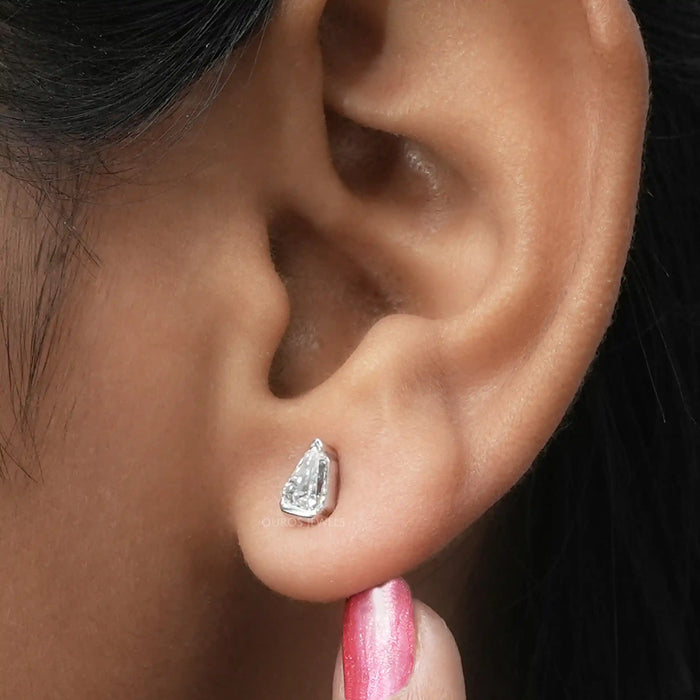 Arrow Cut  Lab Grown  Diamond  Stud Earrings