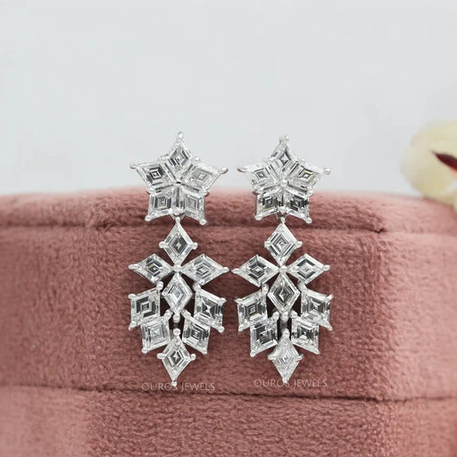 [Antique Cut Lozenge Diamond Earrings]-[Ouros Jewels]