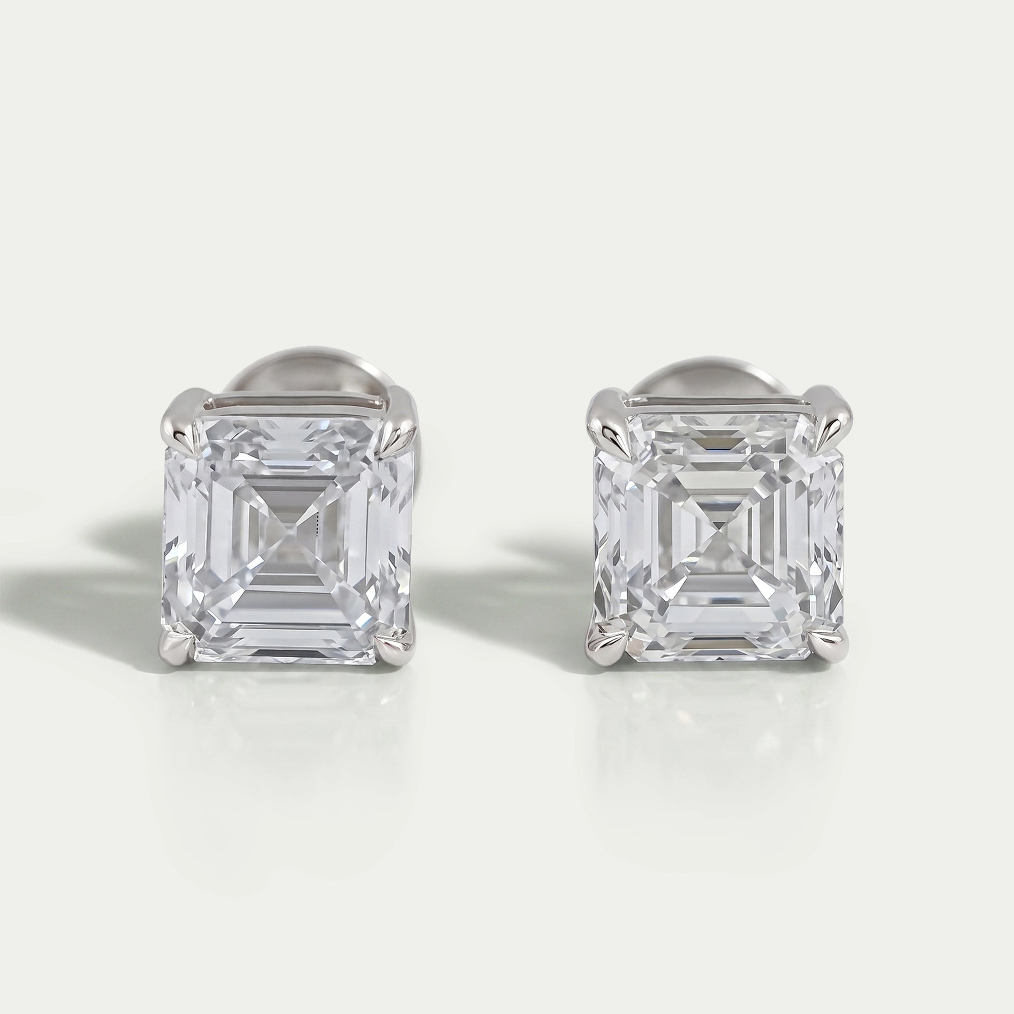 Asscher Cut Lab Grown Diamond Stud Earrings Earrings