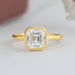 Asscher Lab Diamond Bezel Set Solitaire Ring Rings
