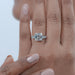 Asscher Diamond Three Stone Engagement Ring Rings