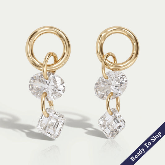 Lab Grown Diamond Drill Charm Earring