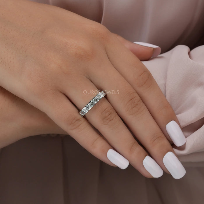Asscher cut diamond eternity 2025 band