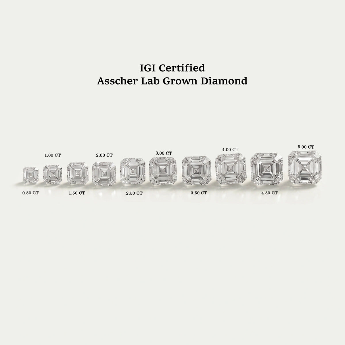 Certified Asscher Cut Lab Grown Diamond Loose