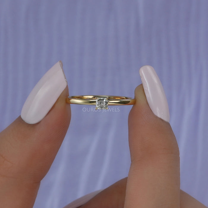 [Asscher Cut Diamond Ring]-[Ouros Jewels]