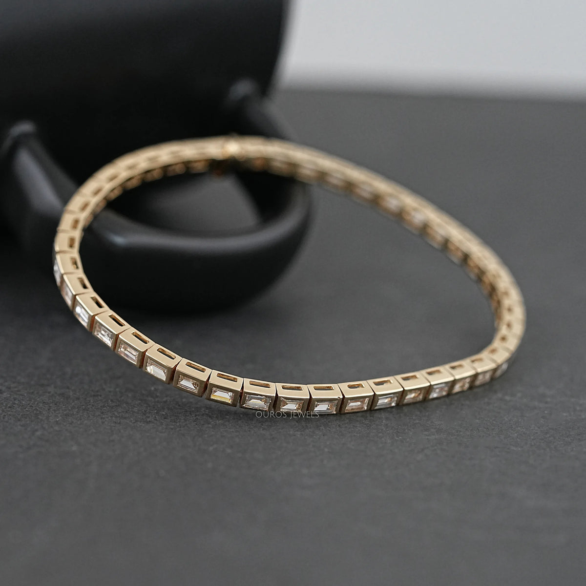 Straight Baguette Cut Channel Set Tennis Bracelet Bracelet