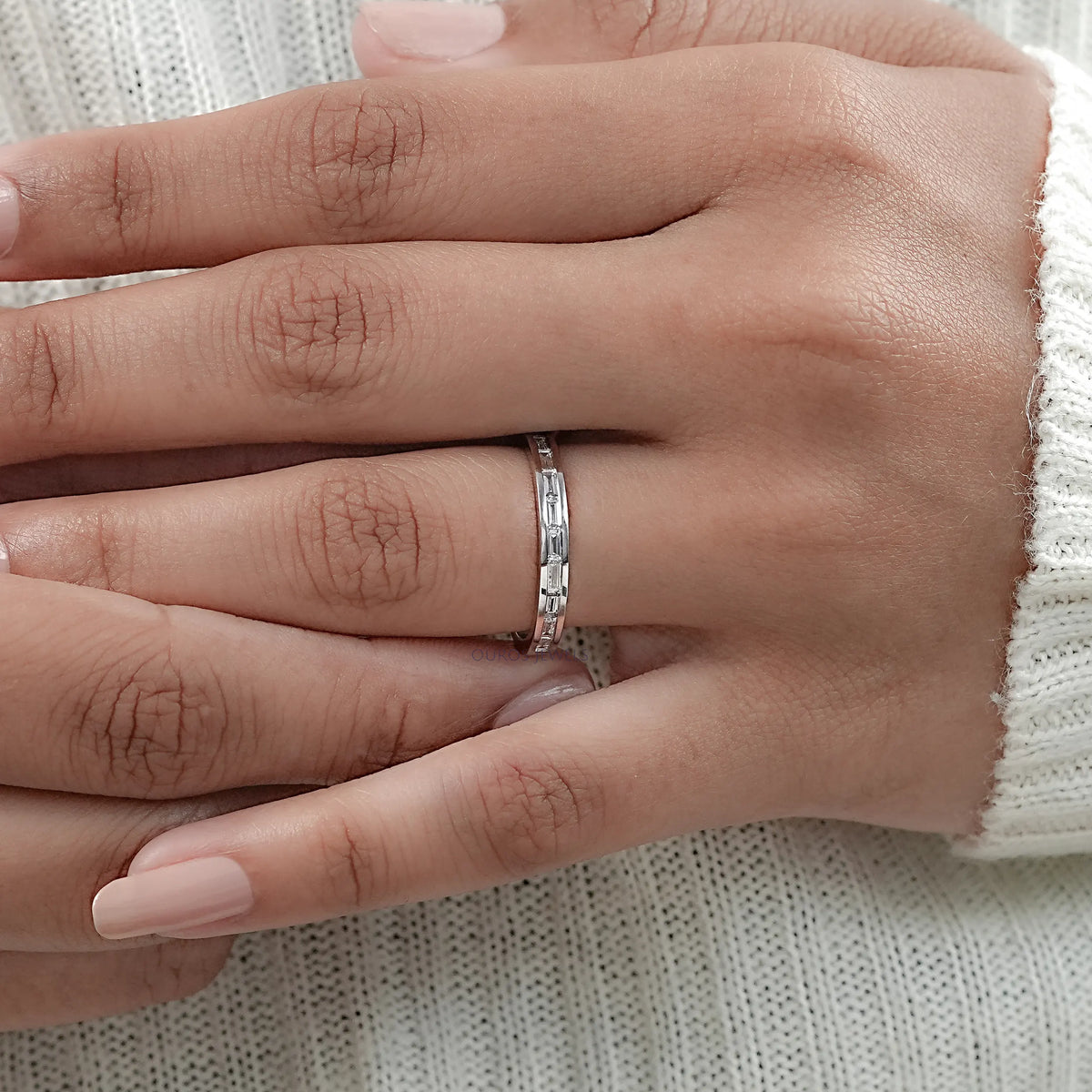 Channel Set Baguette Diamond Wedding Band Ring